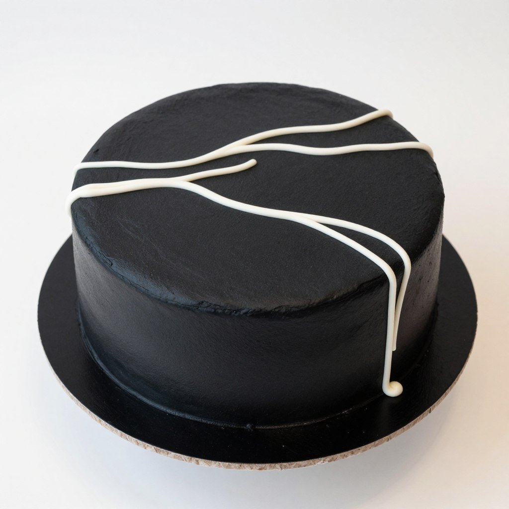 black cake with white line art black cake with white line art