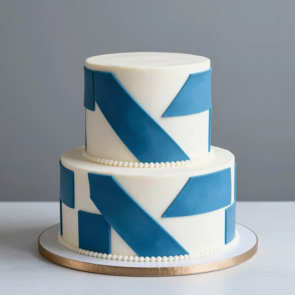 blue and white geometric cake design blue and white geometric cake design