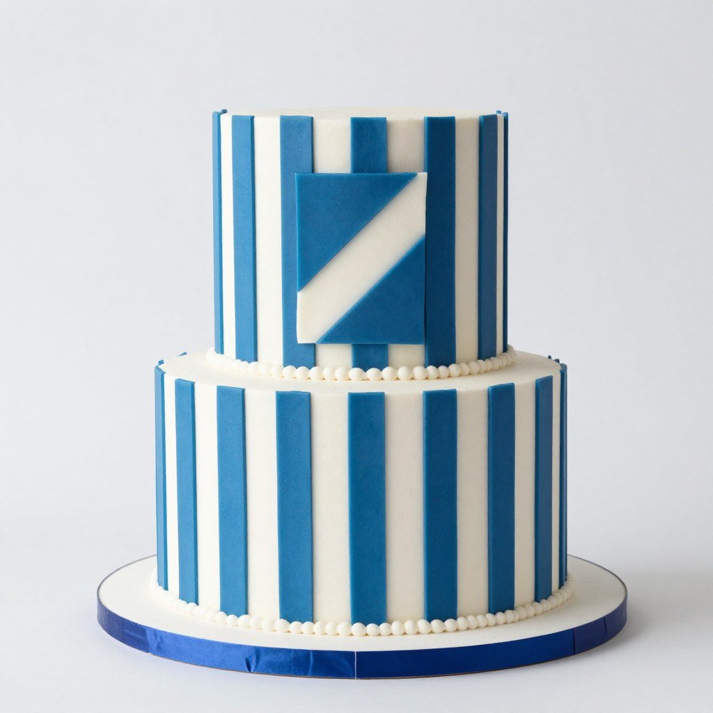 blue and white striped geometric cake blue and white striped geometric cake