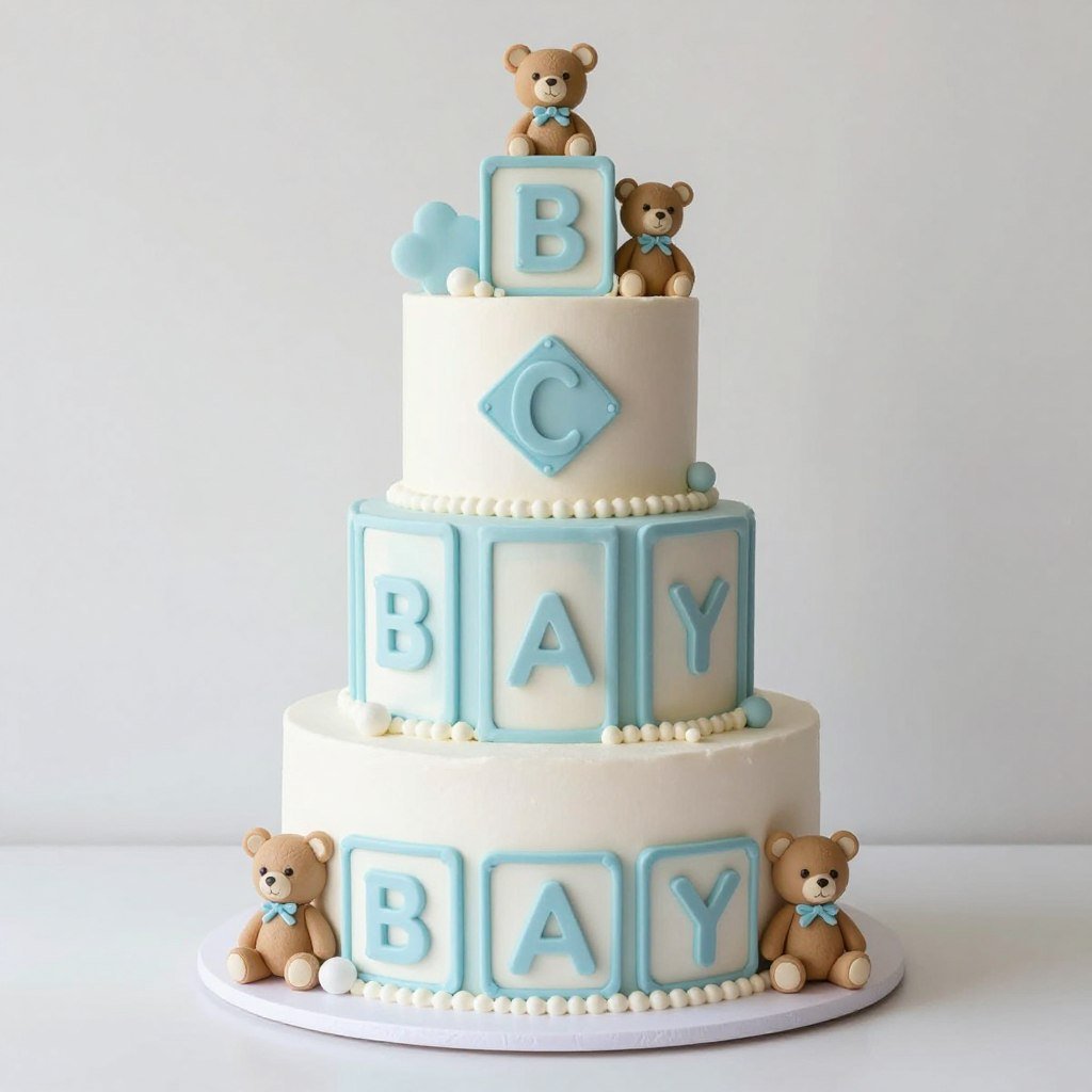 blue baby block cake shower design blue baby block cake shower design