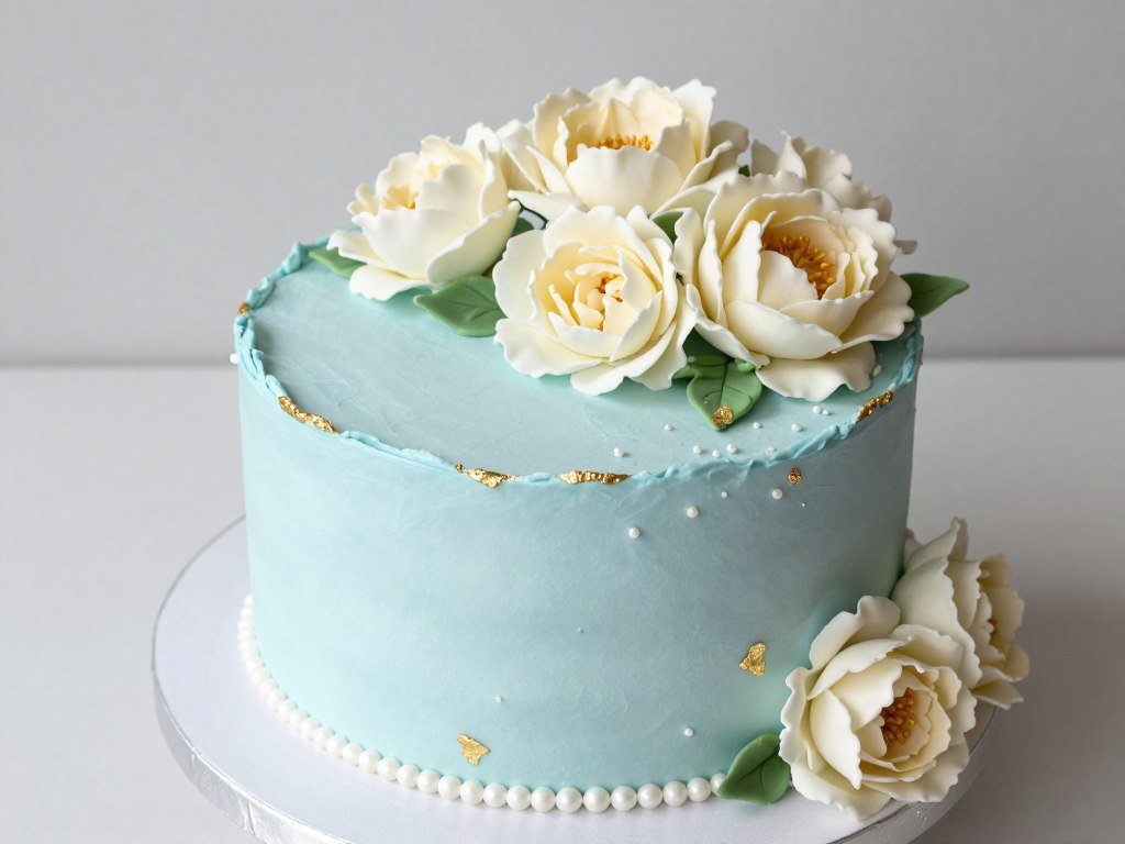 blue birthday cake decorated with sugar flowers blue birthday cake decorated with sugar flowers