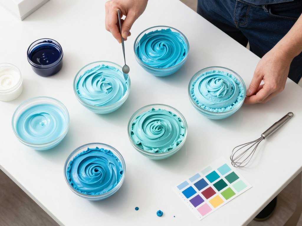 blue cake color mixing demonstration blue cake color mixing demonstration