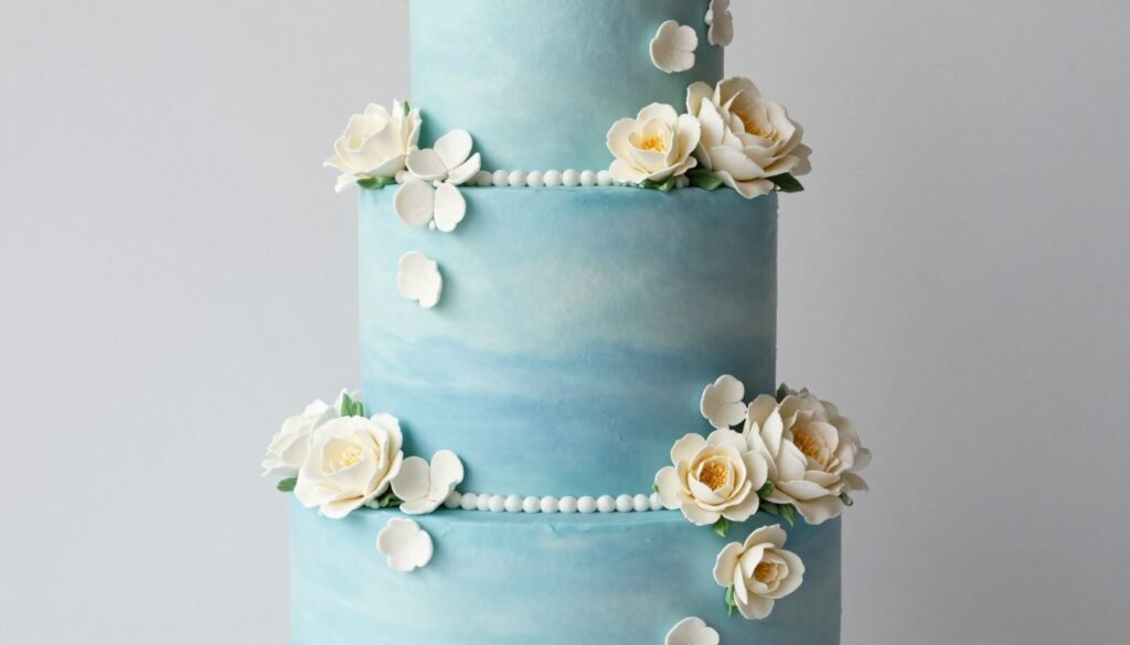 blue cake covered in sugar flowers coquette romantic design blue cake covered in sugar flowers coquette romantic design