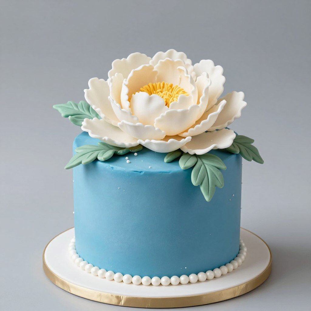 blue cake with gumpaste peony blue cake with gumpaste peony