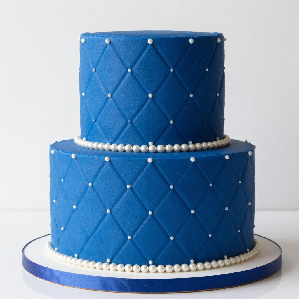 blue cake with quilted fondant pattern blue cake with quilted fondant pattern