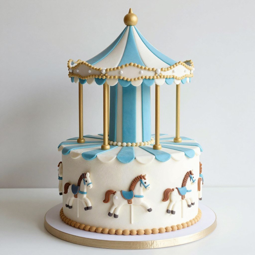 blue carousel cake whimsical vintage carnival blue carousel cake whimsical vintage carnival