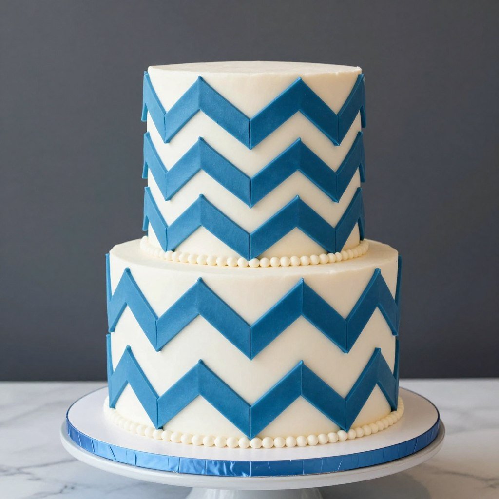 blue chevron pattern birthday cake blue chevron pattern birthday cake