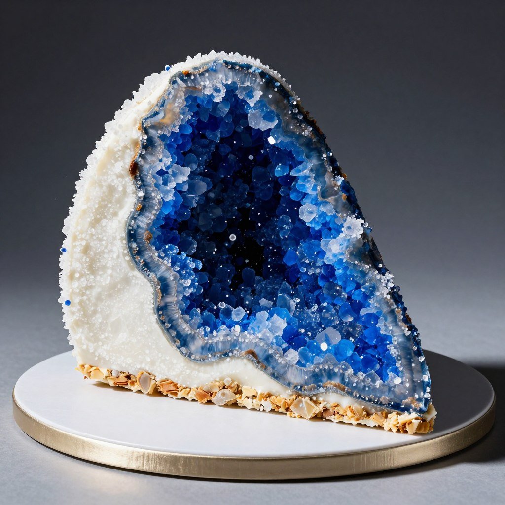 blue crystal cake slice view blue crystal cake slice view