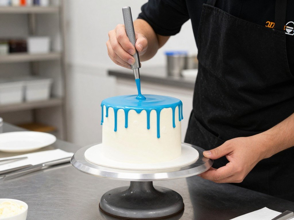 blue drip cake decoration technique blue drip cake decoration technique