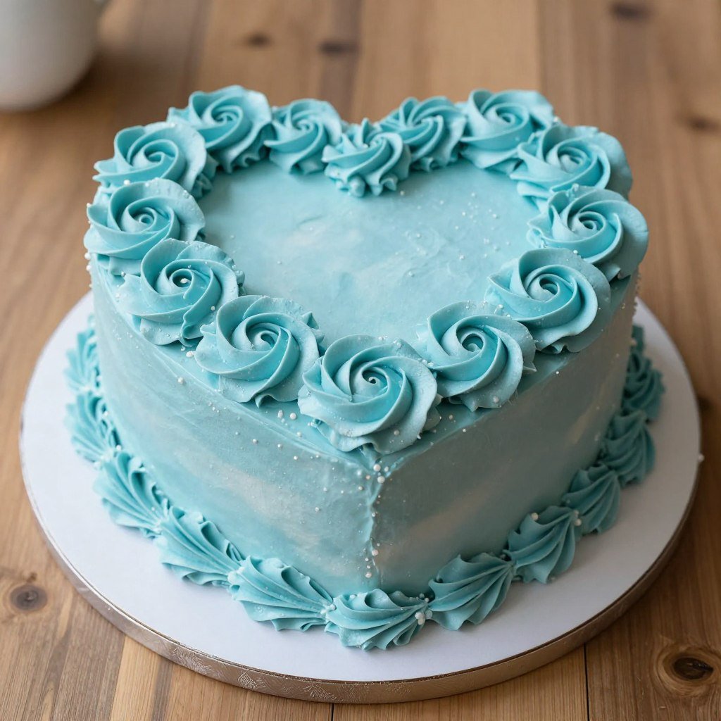 blue heart shaped cake with rose decorations blue heart shaped cake with rose decorations