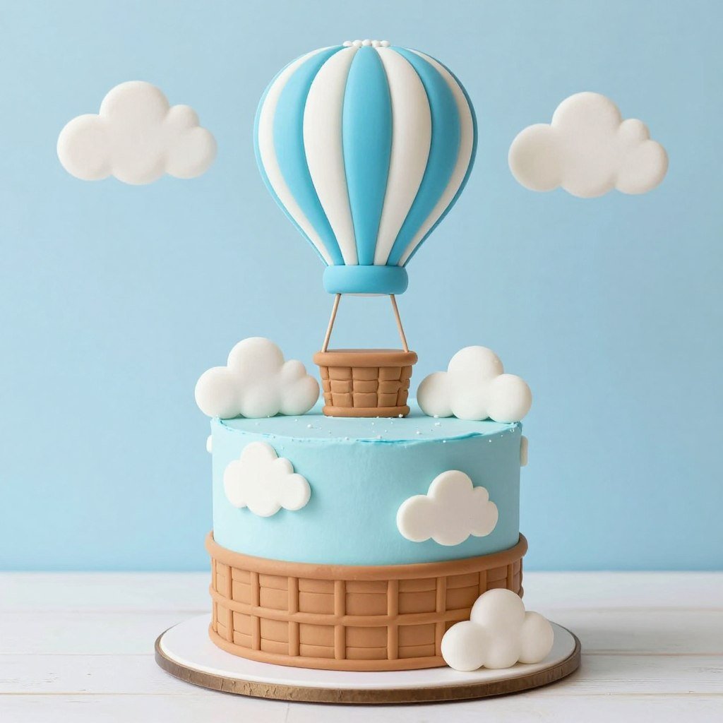 blue hot air balloon cake sky adventure theme blue hot air balloon cake sky adventure theme