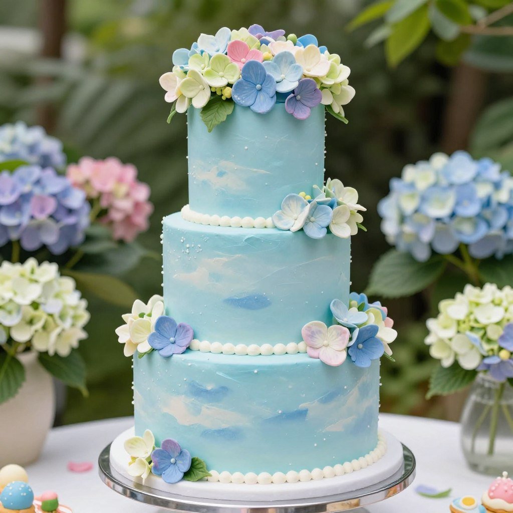 blue hydrangea summer cake garden party blue hydrangea summer cake garden party