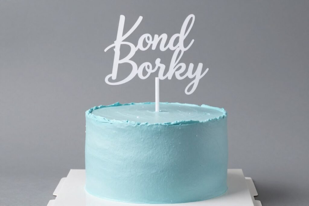 blue korean cake with minimalist acrylic cake topper blue korean cake with minimalist acrylic cake topper