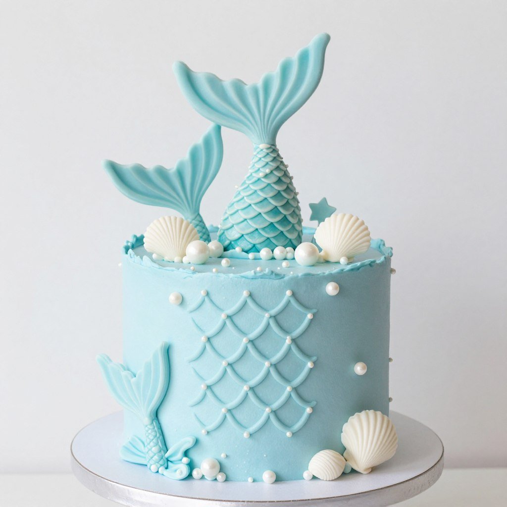blue mermaid themed cake blue mermaid themed cake