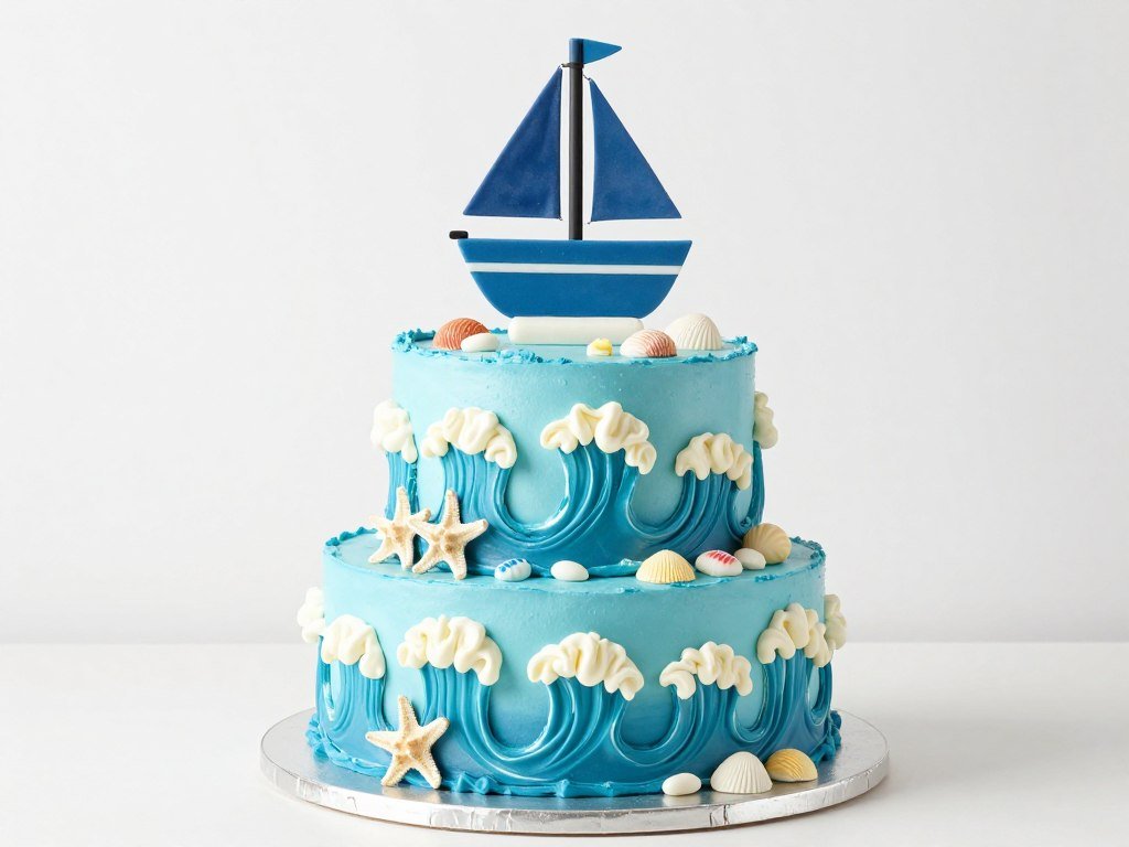blue ocean themed birthday cake blue ocean themed birthday cake