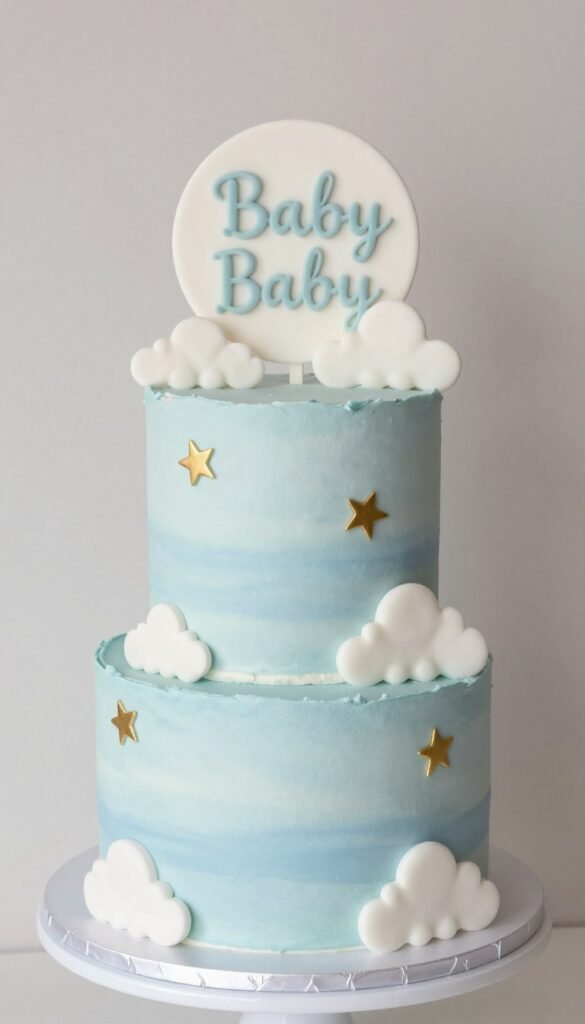 blue ombré baby shower cake design blue ombré baby shower cake design