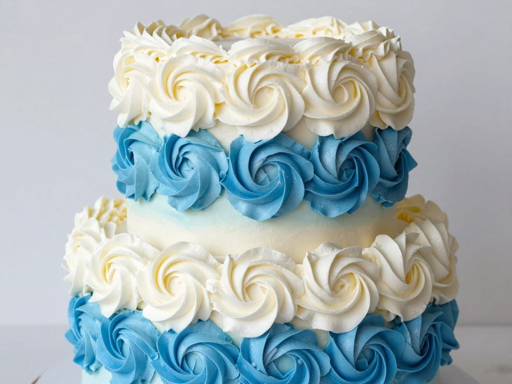 blue ombre rosette cake textured design blue ombre rosette cake textured design