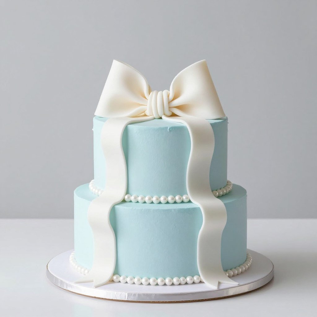 blue ribbon cake with bow topper coquette style blue ribbon cake with bow topper coquette style