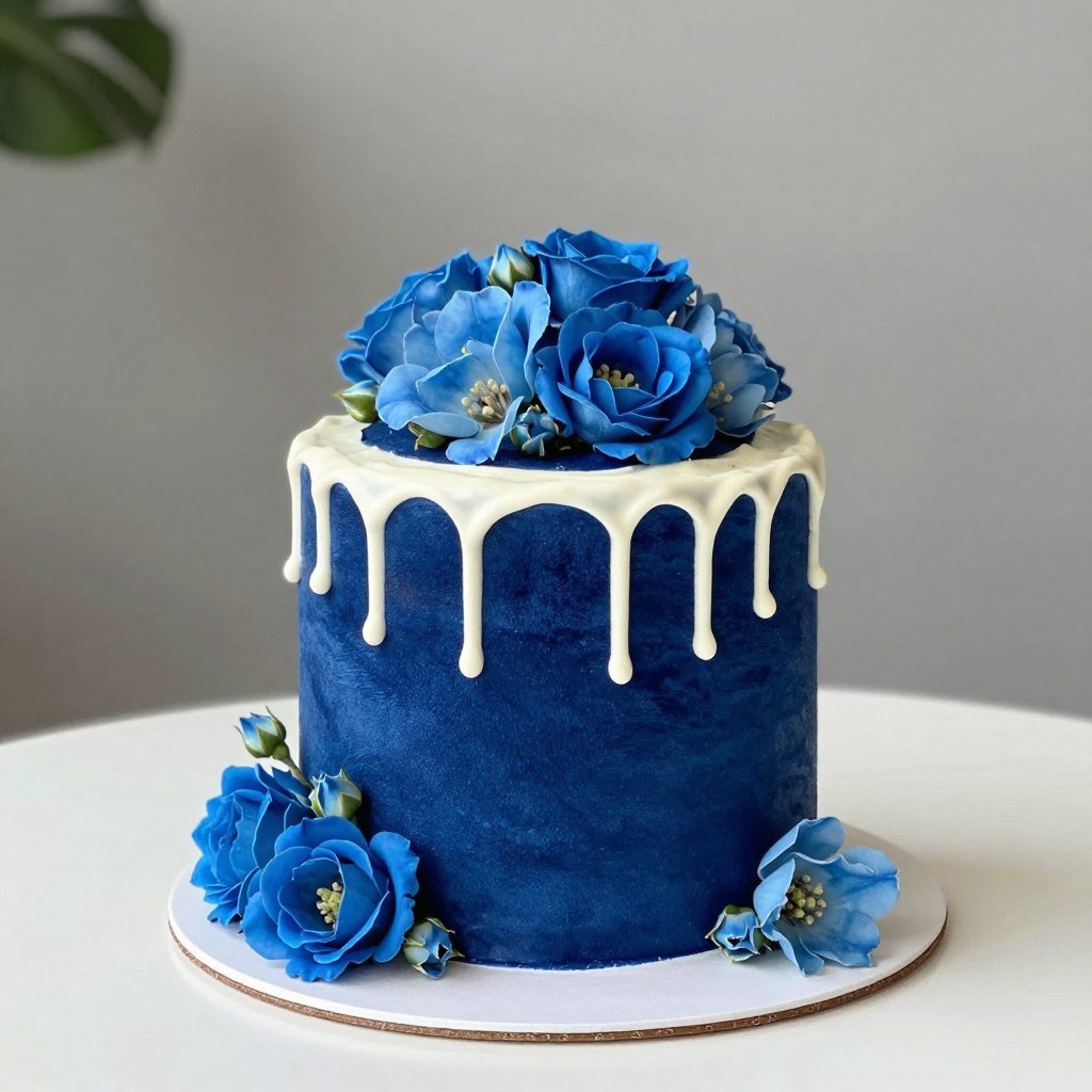 blue velvet cake inspo with fresh flowers blue velvet cake inspo with fresh flowers