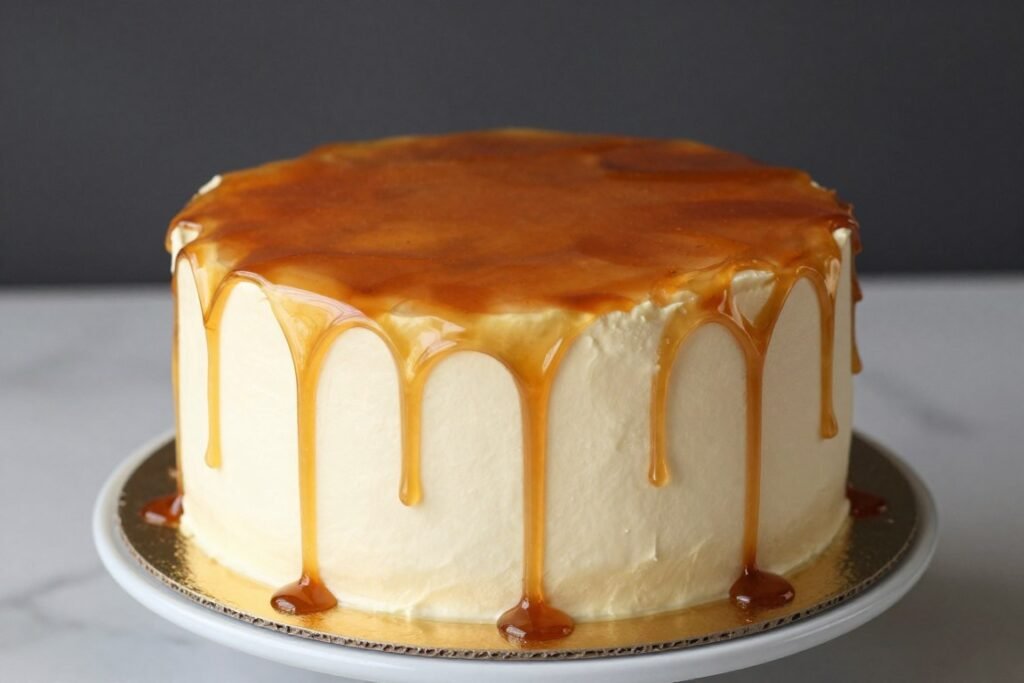 bourbon infused cake with whiskey glaze