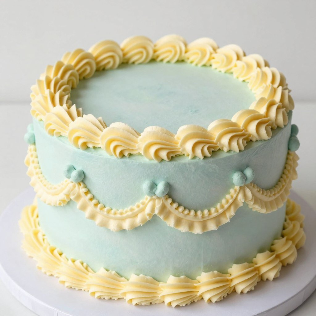 buttercream piping details on birthday cake buttercream piping details on birthday cake