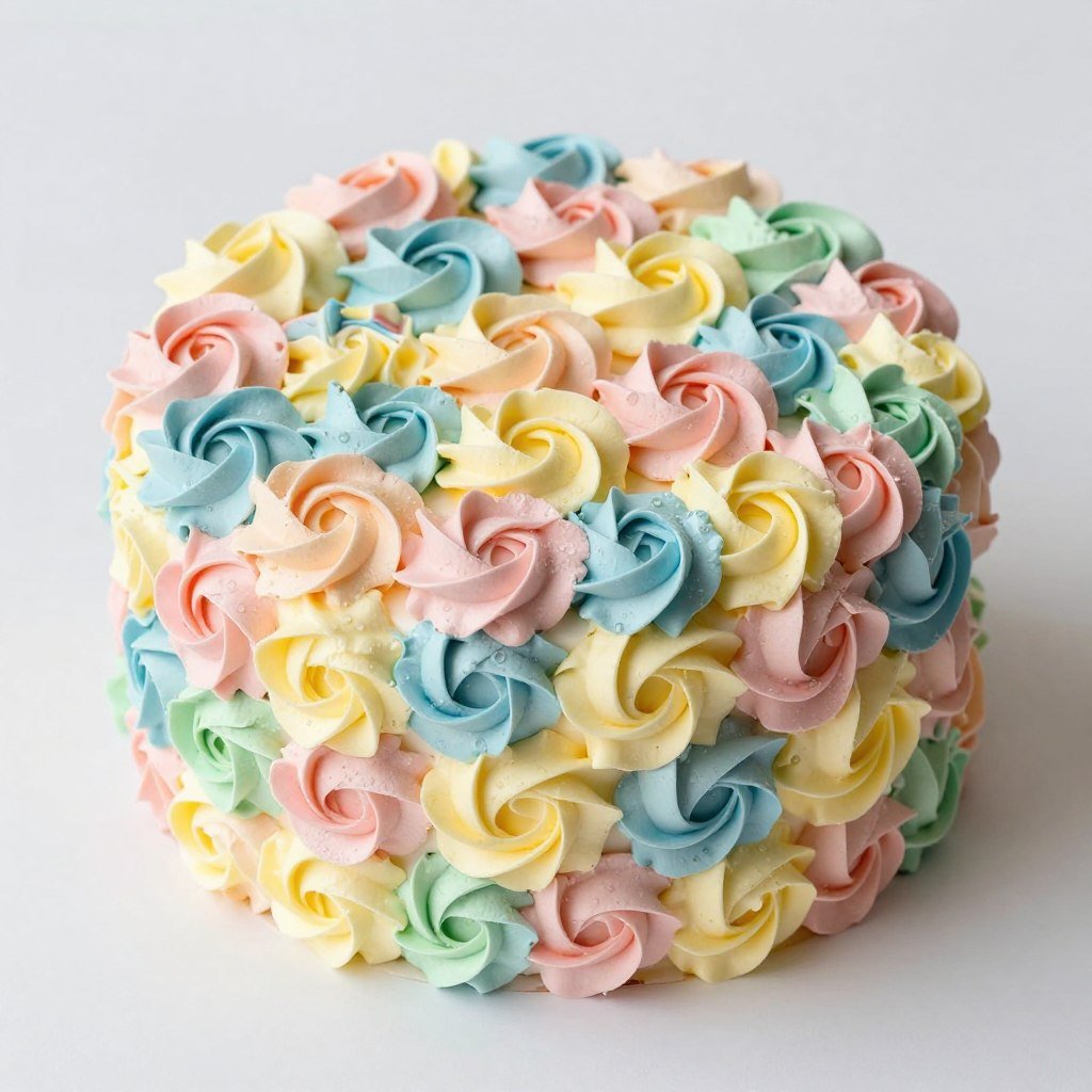 buttercream rosette cluster on cake