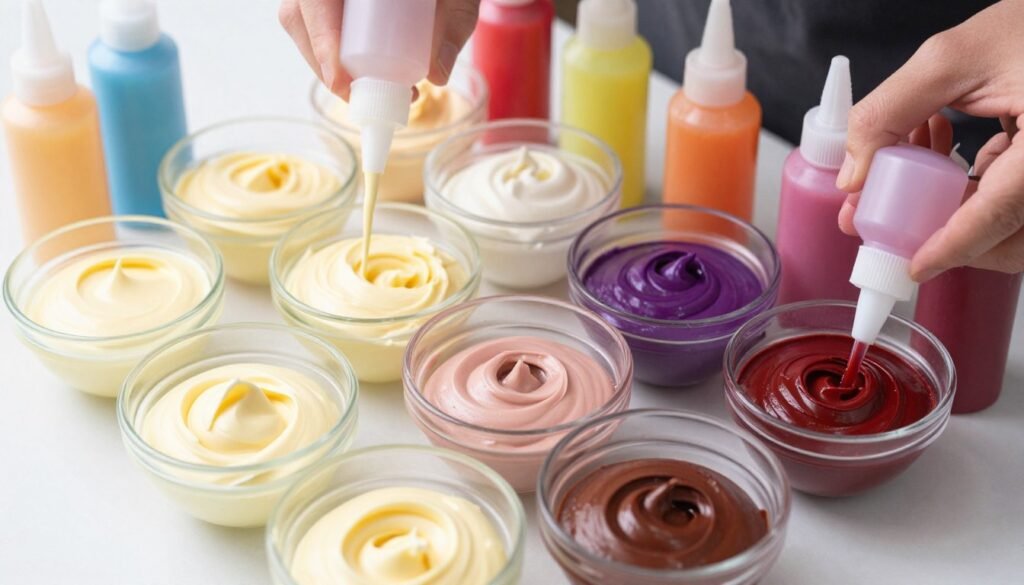 cake decorator mixing frosting colors cake decorator mixing frosting colors