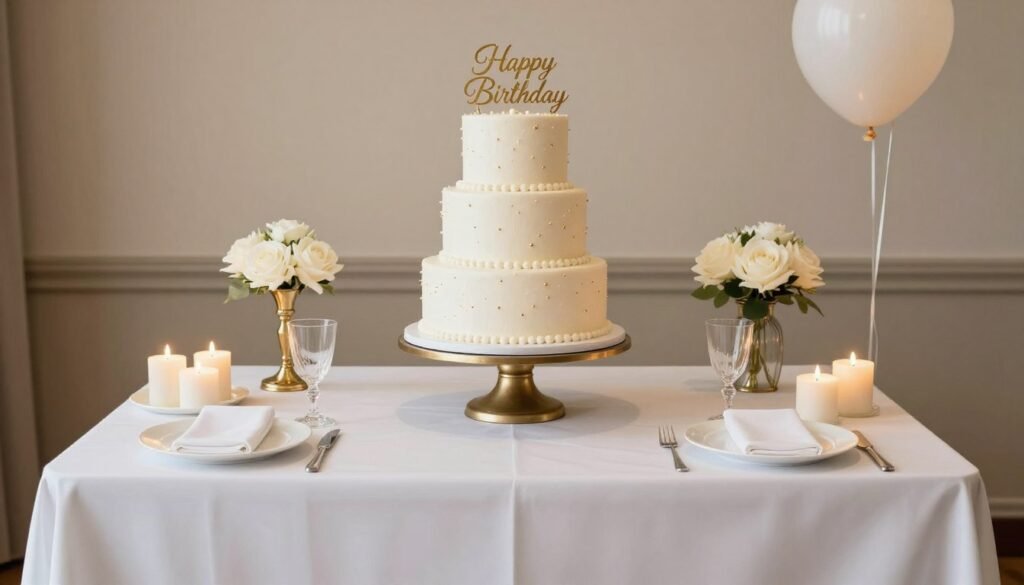 cake display table at party