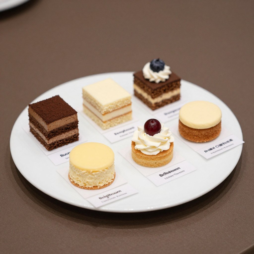 cake flavor tasting samples at bakery