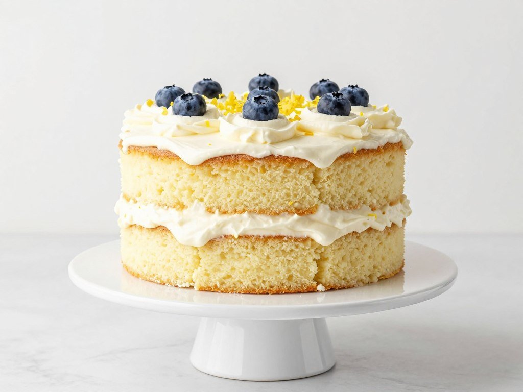 cake lemon design with fresh berries cake lemon design with fresh berries