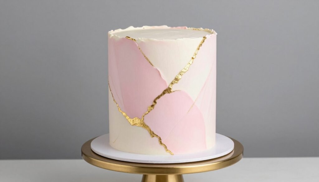 cake pink and white with marble effect and gold foil cake pink and white with marble effect and gold foil