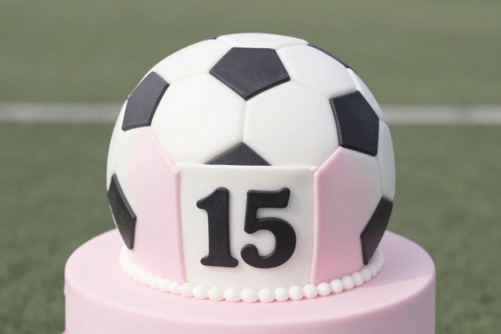 cake stock with sports theme in pink colors cake stock with sports theme in pink colors