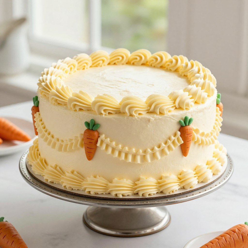 carrot cake with vintage styling for men's birthday