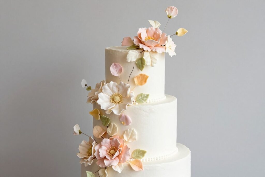 cascading floral birthday cake design for women