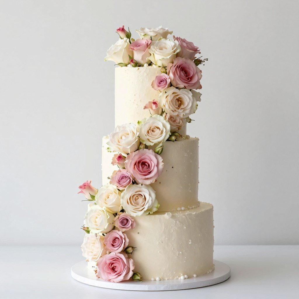 cascading flower cake design