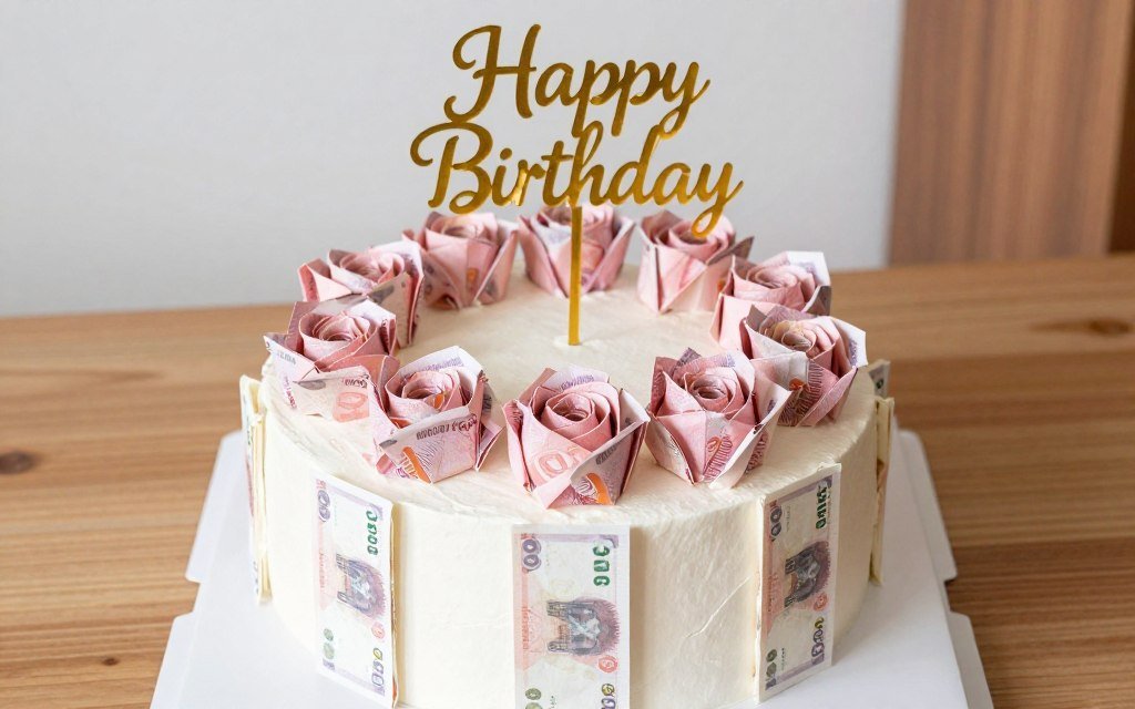 cash flower money birthday cake creative prosperity