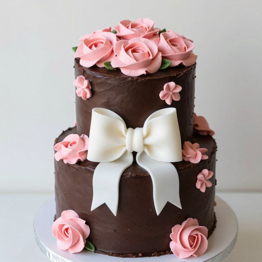 chocolate cake pink frosting