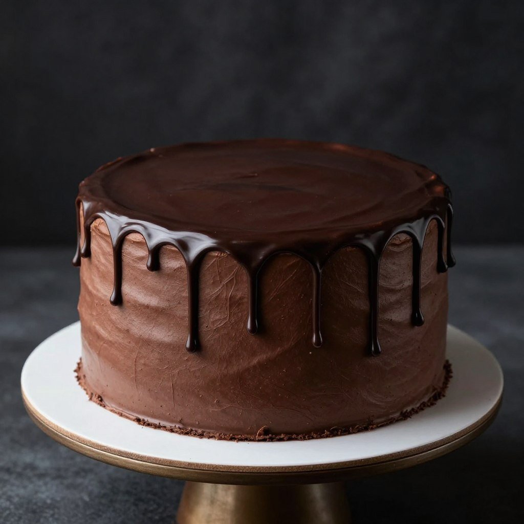 chocolate cake with ganache drip