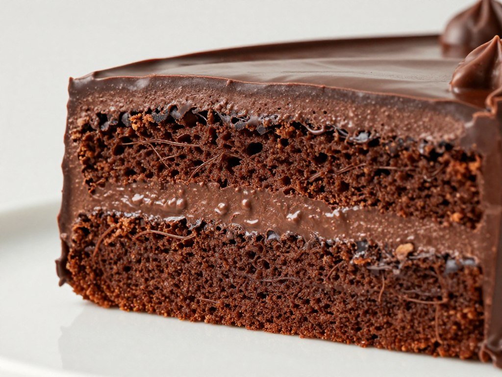 chocolate ganache layer cake showing rich interior flavors