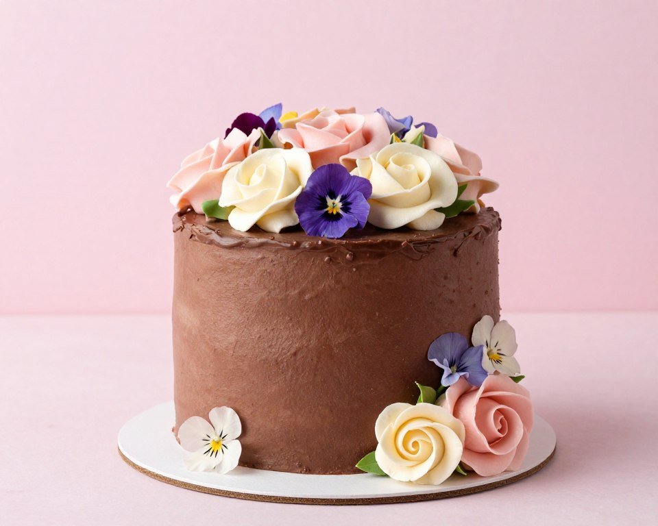 chocolate mother day cake with flowers chocolate mother day cake with flowers