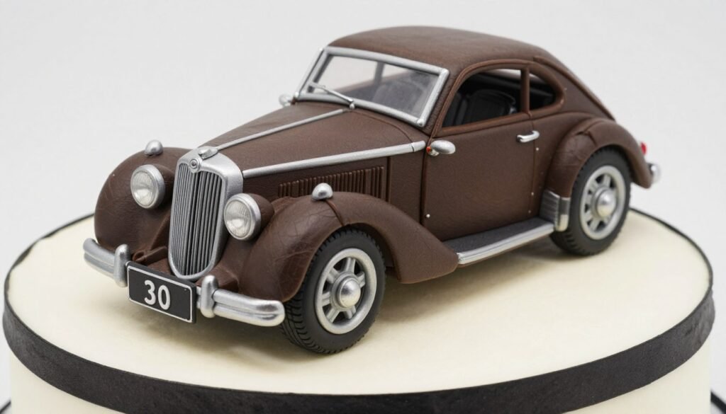 classic car vintage birthday cake for men