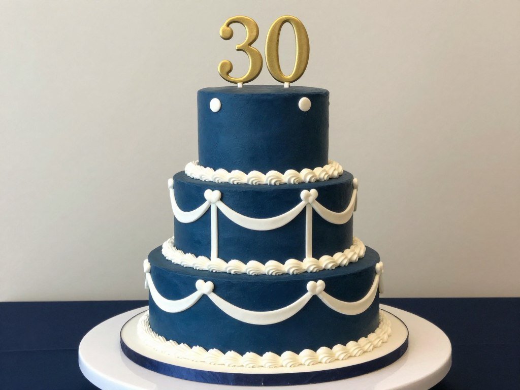 classic tiered 30th birthday cake for men