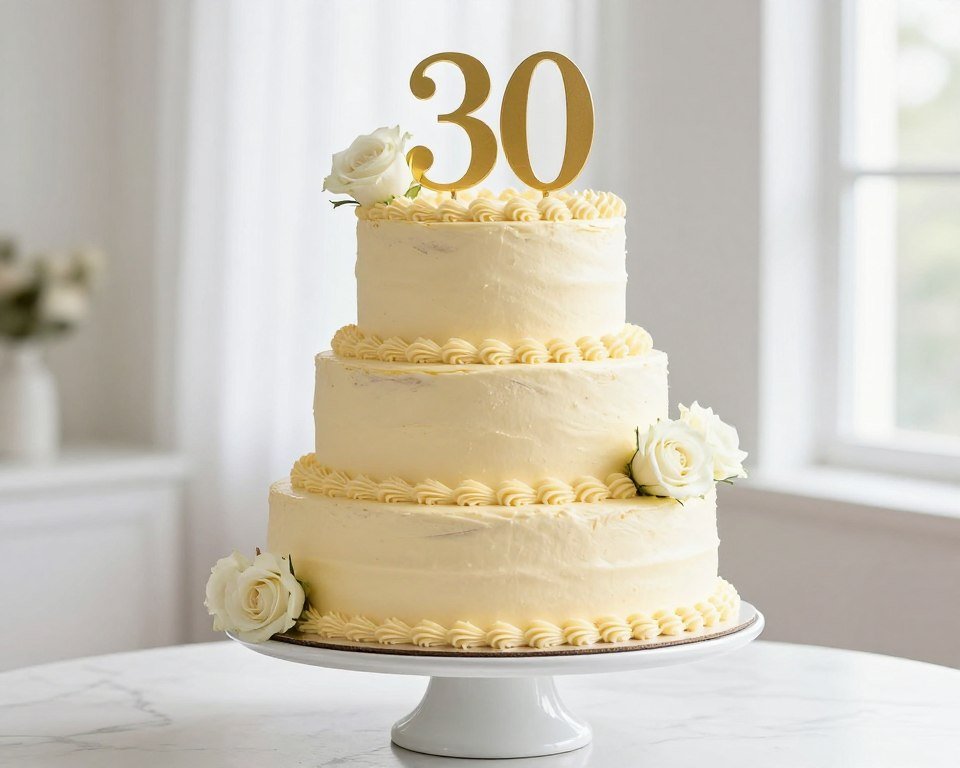 classic vanilla layer cake with vanilla buttercream