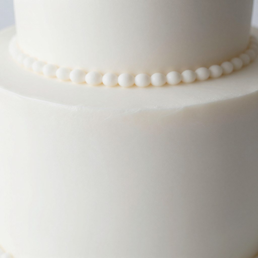 close up showing perfect fondant condition on white coquette cake close up showing perfect fondant condition on white coquette cake