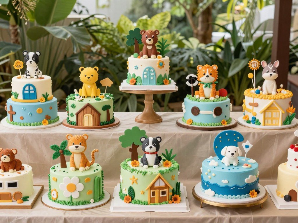 collection of various cake designs birthday animals for party celebrations collection of various cake designs birthday animals for party celebrations