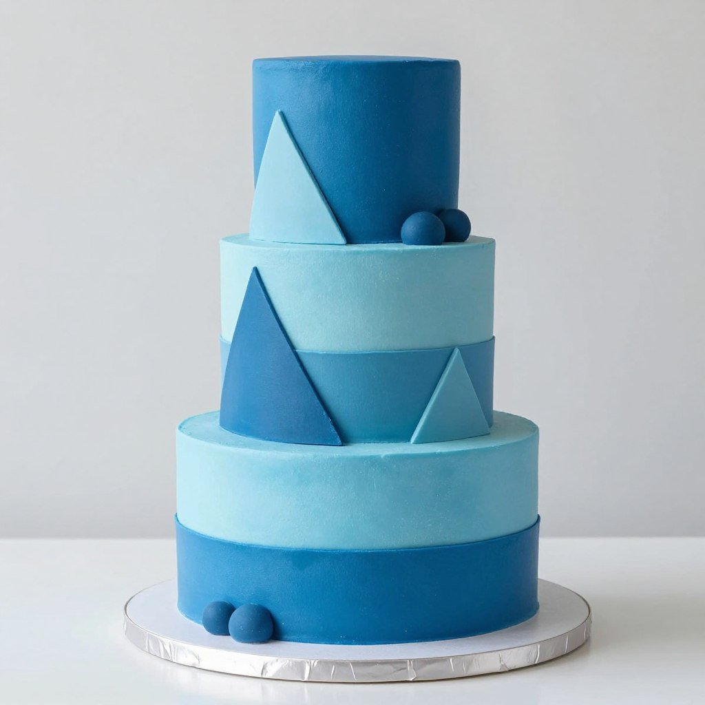 color blocked blue birthday cake design color blocked blue birthday cake design