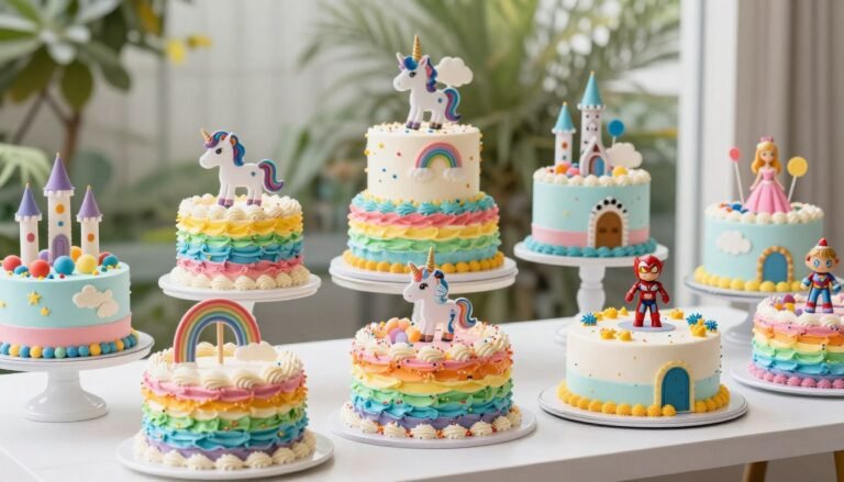 colorful birthday cake designs for kids with vibrant decorations