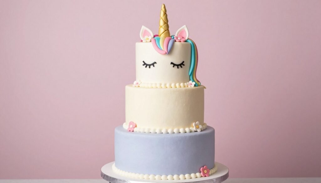 colorful unicorn birthday cake with edible decorations colorful unicorn birthday cake with edible decorations