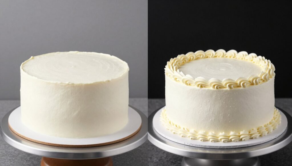 comparison of DIY birthday cake versus professional bakery cake comparison of DIY birthday cake versus professional bakery cake