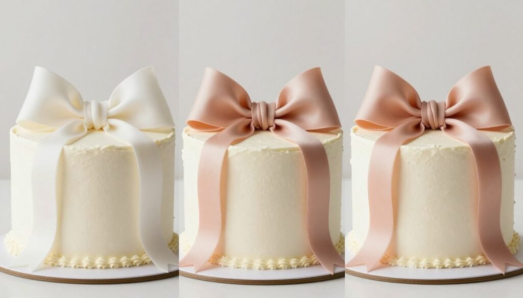 comparison of ribbon widths on cakes